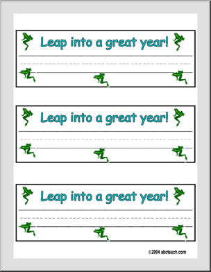 Desk Tag: Frog Theme “Leap into a great year!”
