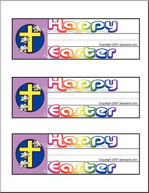 Desk Tag: Easter – Cross (color)