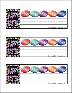 Desk Tag: Happy Easter – Eggs (color)