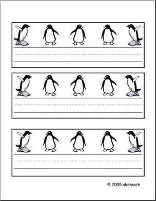 Desk Tag:  Penguin (primary lines)