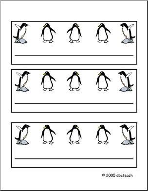 Desk Tag:  Penguin  (straight line)