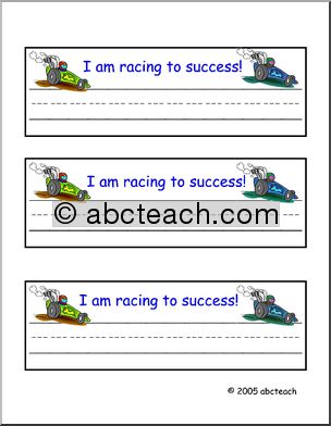 Desk Tag:  I Am Racing to Success (race car)