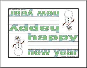 Foldable Desk Tag: Snowman Happy New Year