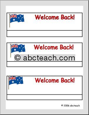 Desk Tag:  Welcome Back! (Australia)