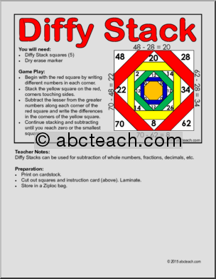 Math Game: Diffy Stack