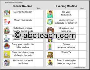 Schedules and Routines: Preparing Dinner and Evening Routine