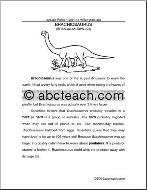 Fact Page: Dinosaur – Brachiosaurus