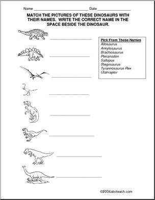 Fact Page: Dinosaurs – labeling