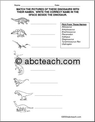 Fact Page: Dinosaurs – labeling
