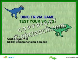 Interactive: Notebook: Game: Dino Trivia (upper elem)