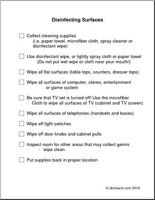 Special Needs: Disinfecting Household Surfaces (primary/secondary/adult)