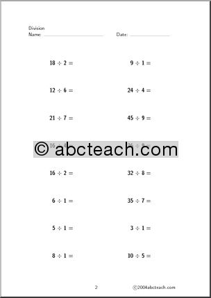 with factors up to 100 (set 2) Division