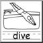Clip Art: Basic Words: Dive B&W (poster)