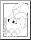 Clip Art: Cartoon Olympics: Panda Diving (coloring page)
