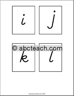 Manuscript Letters a-z (DN-Style Font) Flashcards