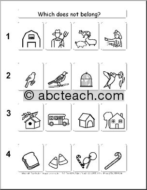 Worksheet: What does not belong? (miscellaneous theme)