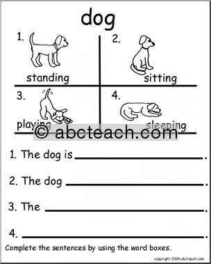 Beginning Writing Practice, Set 5 (dog)
