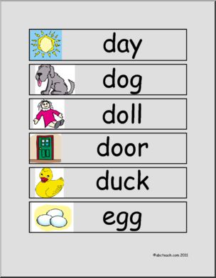 Dolch Nouns: Illustrated Word Walls Set 2 (color)
