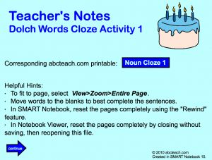 Reading Comprehension Cloze Dolch Words 1′ Interactive Notebook
