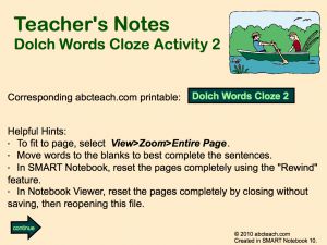 Reading Comprehension Cloze Dolch Words 2′ Interactive Notebook
