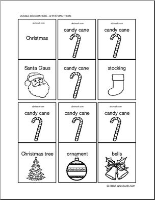 Dominoes: Christmas Theme (b/w)