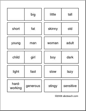 Dominoes: Basic Description Words Opposites (ESL)