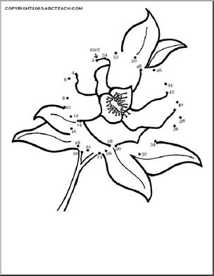Dot to Dot: Flower (to 54 by 2s)