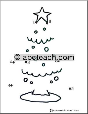 Dot to Dot: Christmas – Tree (to 8)