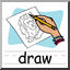 Clip Art: Basic Words: Draw Color (poster)