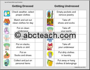 Schedules and Routines: Getting Dressed and Undressed