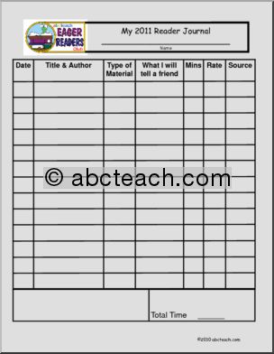 Learning Clubs: Eager Readers Reading Journal (elem)