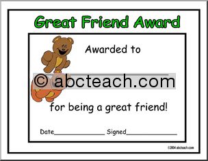 Certificate: Being a Friend (multi-age)