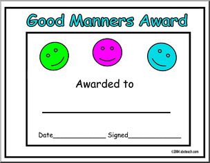 Certificate: Manners (multi-age)