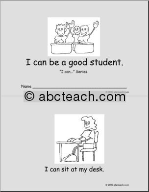 I Can be a Good Student Booklet (B&W)