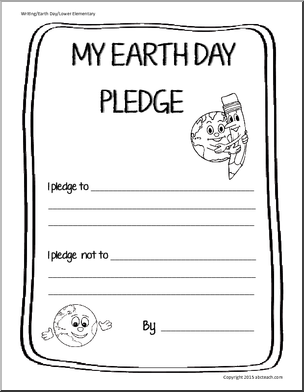 Earth Day: Writing Pledge (K-2)