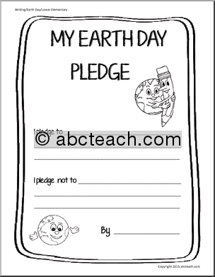 Earth Day: Writing Pledge (K-2)