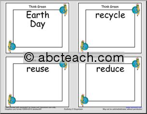 Earth Day Flashcards – Word List