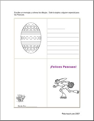 Spanish: Una tarjeta de Pascuas (elementaria/secundaria)