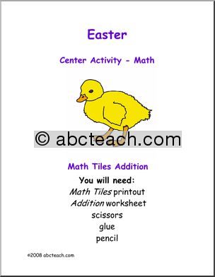 Easter – Addition (primary) Learning Center