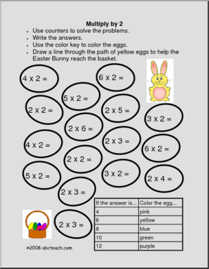 Easter - Multiply by 2 Learning Center I abcteach.com