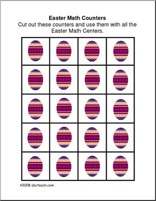 Easter math counters Learning Center