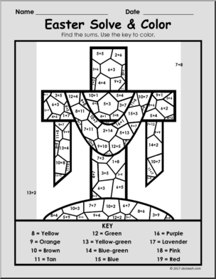 Holiday/Seasonal: Easter: Easter (Religious) Solve & Color Packet