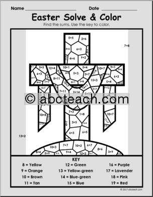 Holiday/Seasonal: Easter: Easter (Religious) Solve & Color Packet