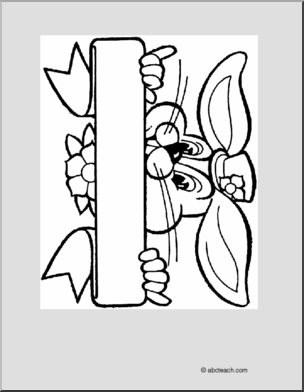 Coloring Page: Easter – Easter Bunny Banner