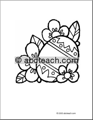 Coloring Page: Easter – Easter Egg with Flowers