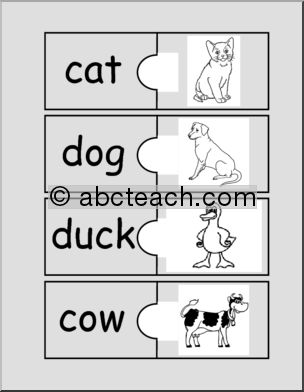 Easy Puzzle: Animal Words (b/w)
