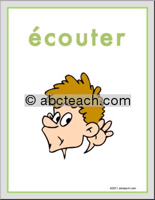 French: Classroom Sign: “Ãˆcouter”