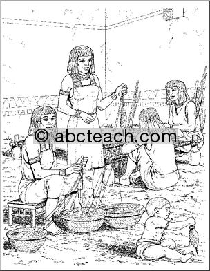 Coloring Page: Egypt – Weaving