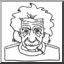Clip Art: Einstein (coloring page)