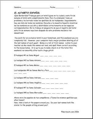 Spanish: Spanish 1 – El alfabeto (secundaria)